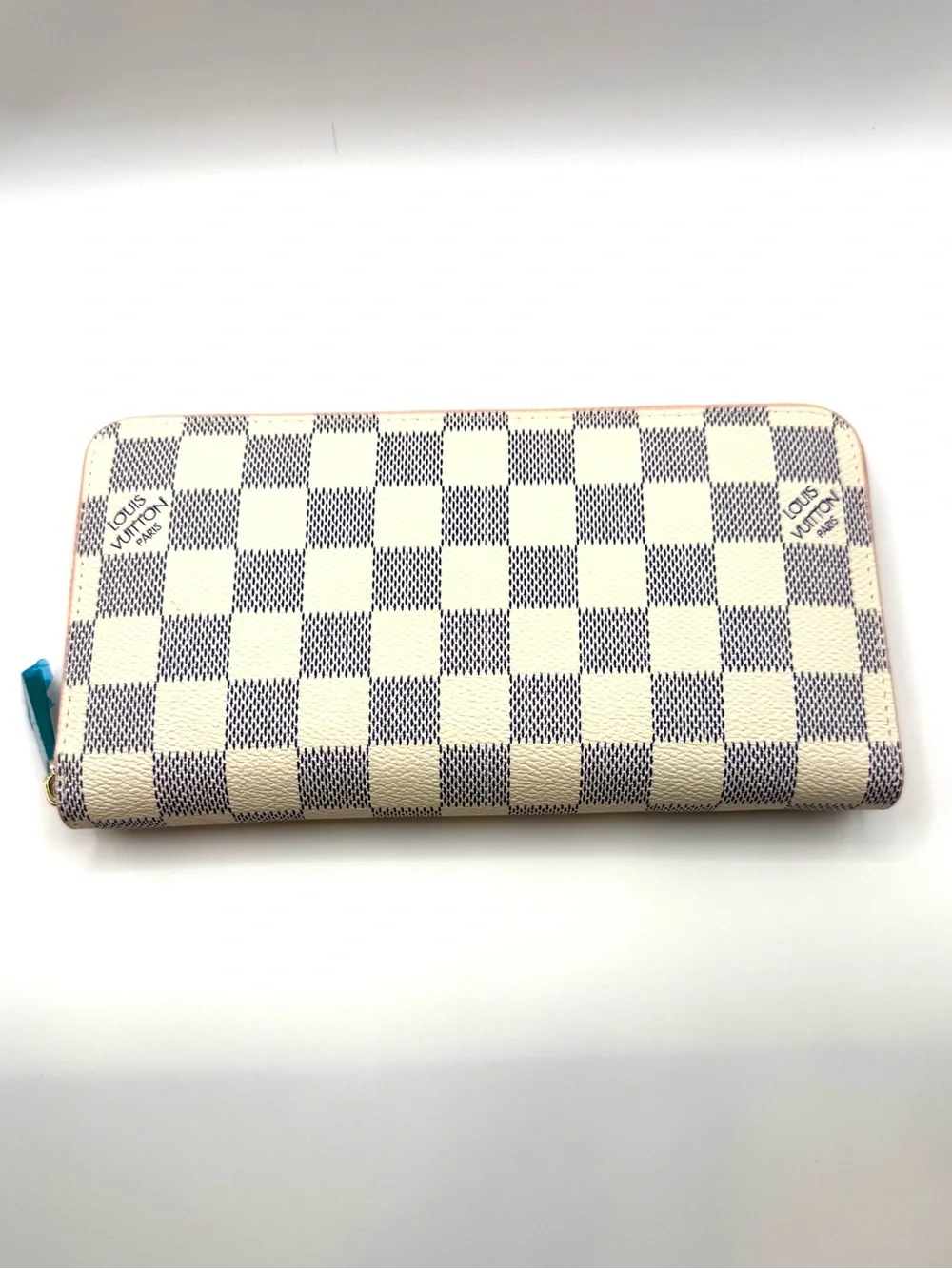 Checkered Wallet in Ivory and Grey
